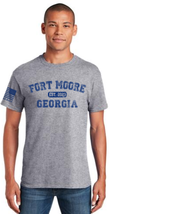 FORT MOORE GEORGIA EST 2023 T-shirt, ATHLETIC HEATHER GREY