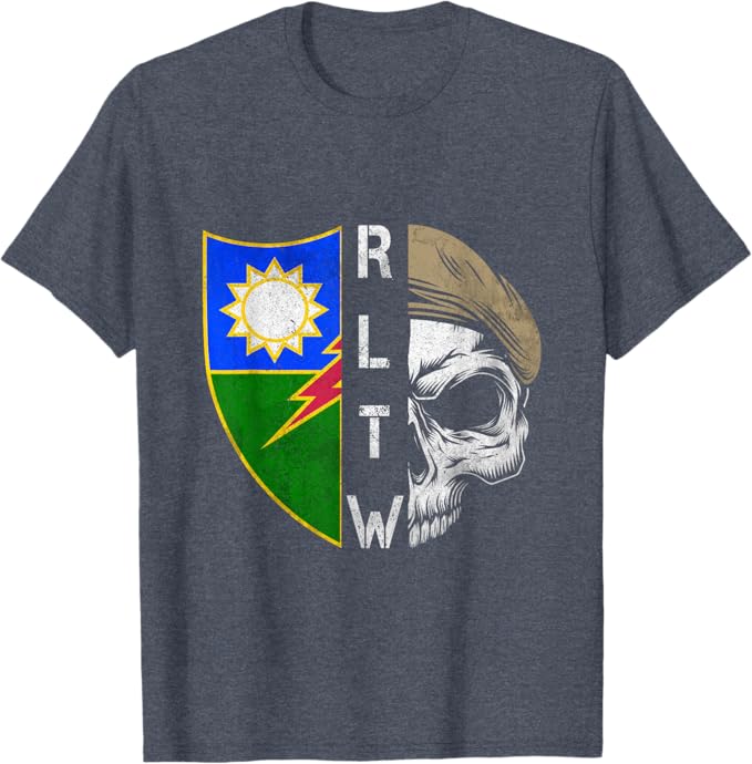 Vintage Army Ranger Regiment RLTW Skull Tan Beret T-Shirt - Ranger Rags