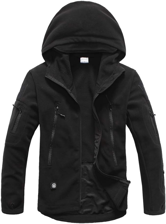 Men's Tactical Fleece Jacket Warm Winter Sport Outdoor Hooded Combat Military Jacket Coat