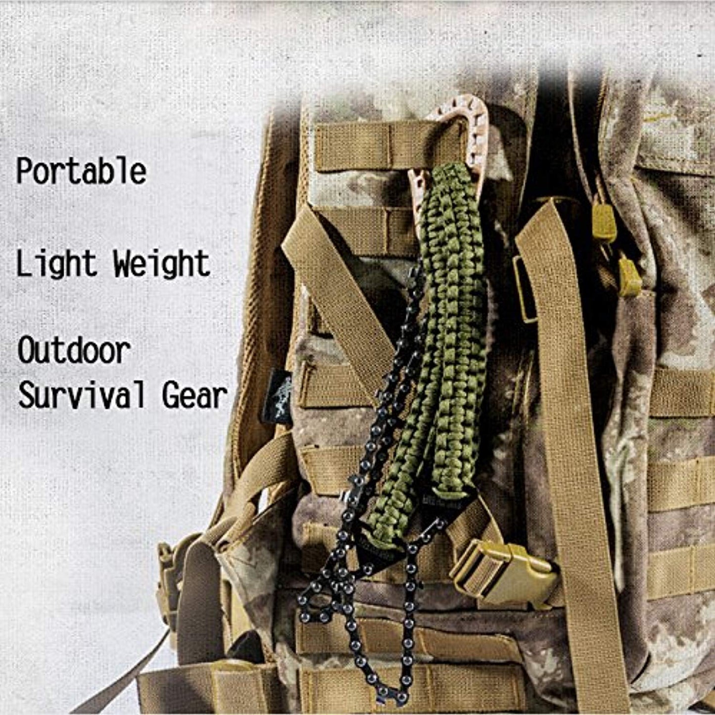 Pocket Chainsaw with Paracord Handle (24inch-11teeth) / (36inch-16teeth) Emergency Outdoor Survival Gear Folding Chain Hand Saw Fast Wood & Tree Cutting Best for Camping Backpacking Hiking Hunting - Ranger Rags