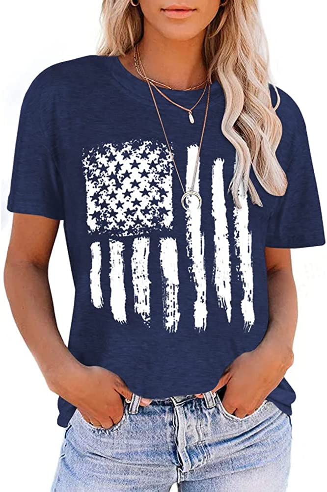 American flag t shirt women's sale