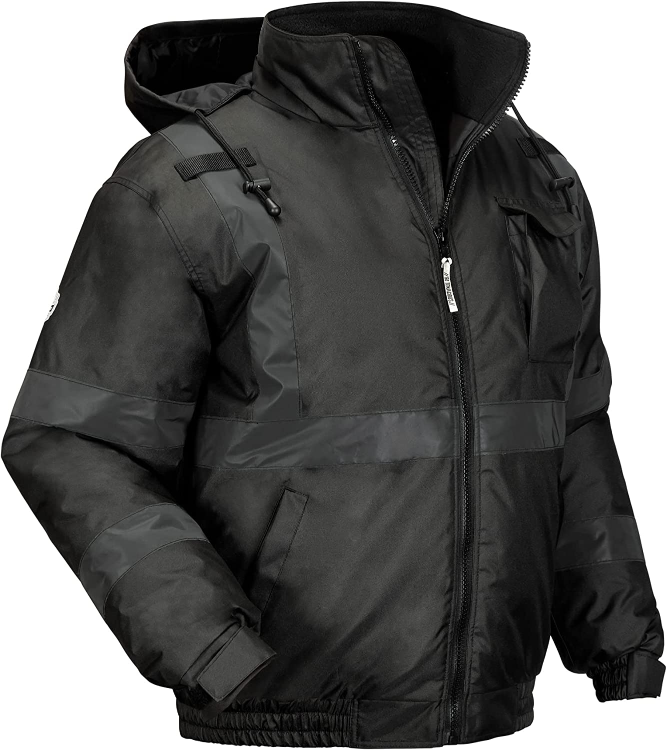 High Visibility Reflective Winter Bomber Jacket, Black Bottom, ANSI  Compliant, Ergodyne GloWear Ranger Rags