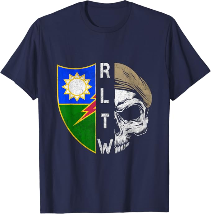 Vintage Army Ranger Regiment RLTW Skull Tan Beret T-Shirt - Ranger Rags