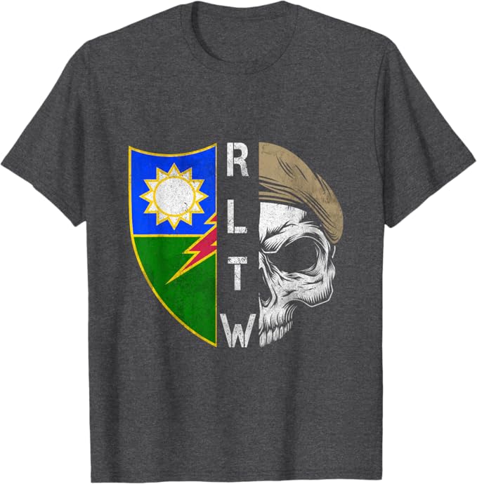 Vintage Army Ranger Regiment RLTW Skull Tan Beret T-Shirt - Ranger Rags