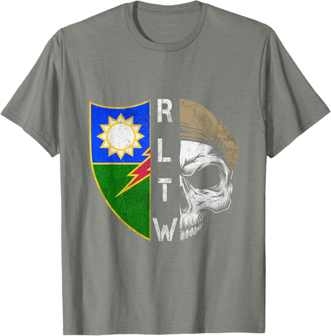 Vintage Army Ranger Regiment RLTW Skull Tan Beret T-Shirt - Ranger Rags