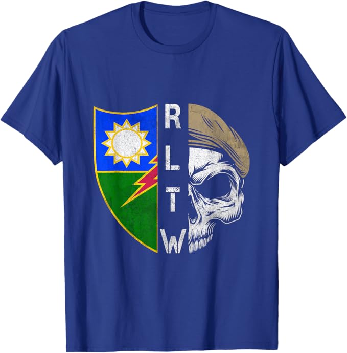 Vintage Army Ranger Regiment RLTW Skull Tan Beret T-Shirt - Ranger Rags
