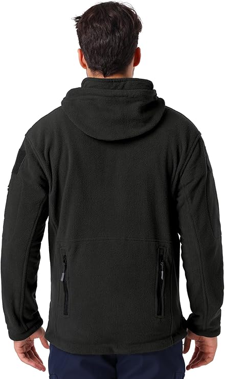 Men's Tactical Fleece Jacket Warm Winter Sport Outdoor Hooded Combat Military Jacket Coat