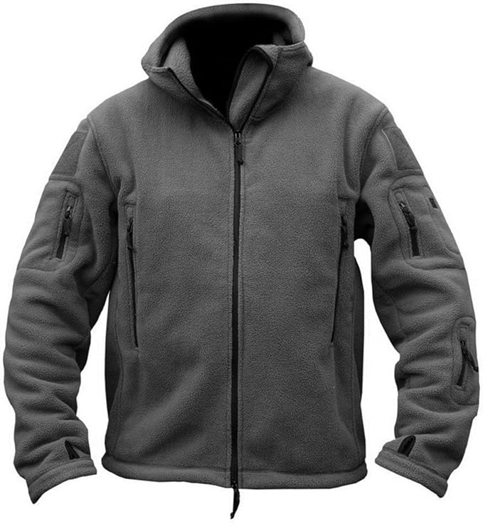 Men's Tactical Fleece Jacket Warm Winter Sport Outdoor Hooded Combat Military Jacket Coat