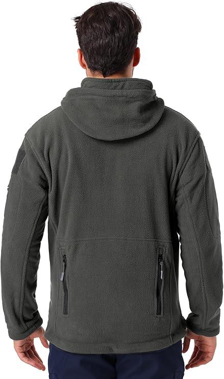 Men's Tactical Fleece Jacket Warm Winter Sport Outdoor Hooded Combat Military Jacket Coat