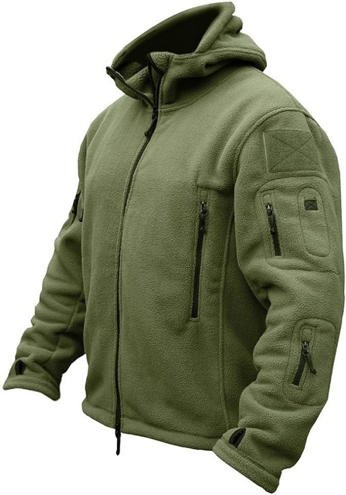 Men's Tactical Fleece Jacket Warm Winter Sport Outdoor Hooded Combat Military Jacket Coat