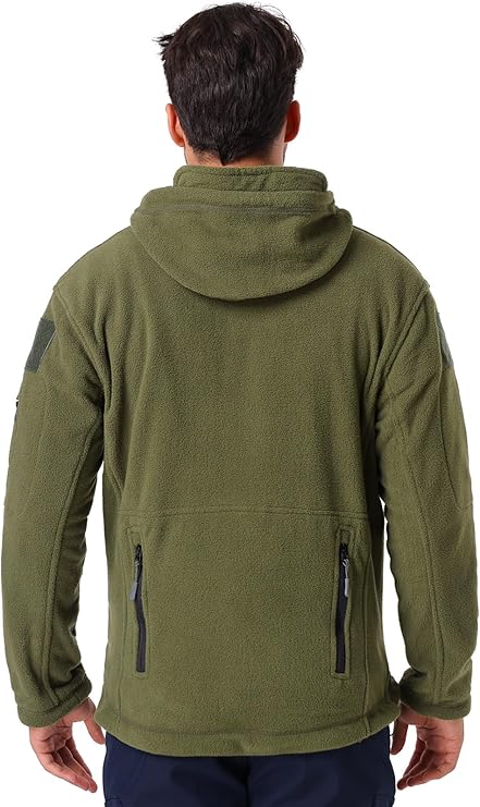Men's Tactical Fleece Jacket Warm Winter Sport Outdoor Hooded Combat Military Jacket Coat