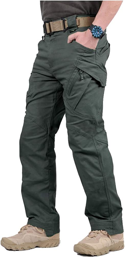 Men's Assault Tactical Pants Lightweight Cotton Outdoor Military Combat Cargo Trousers Army Green / 38W x 30L