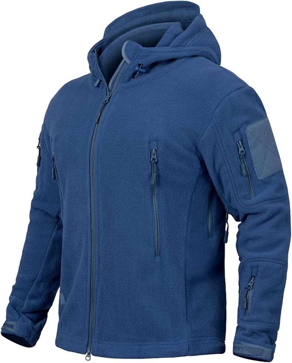 Men's Tactical Fleece Jacket Warm Winter Sport Outdoor Hooded