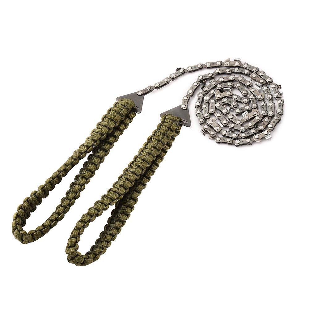 Pocket Chainsaw with Paracord Handle (24inch-11teeth) / (36inch-16teeth) Emergency Outdoor Survival Gear Folding Chain Hand Saw Fast Wood & Tree Cutting Best for Camping Backpacking Hiking Hunting - Ranger Rags