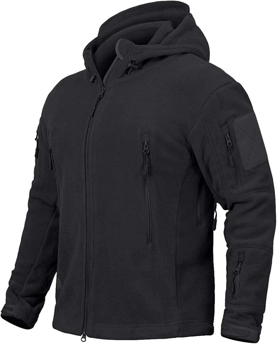 Men's Tactical Fleece Jacket Warm Winter Sport Outdoor Hooded