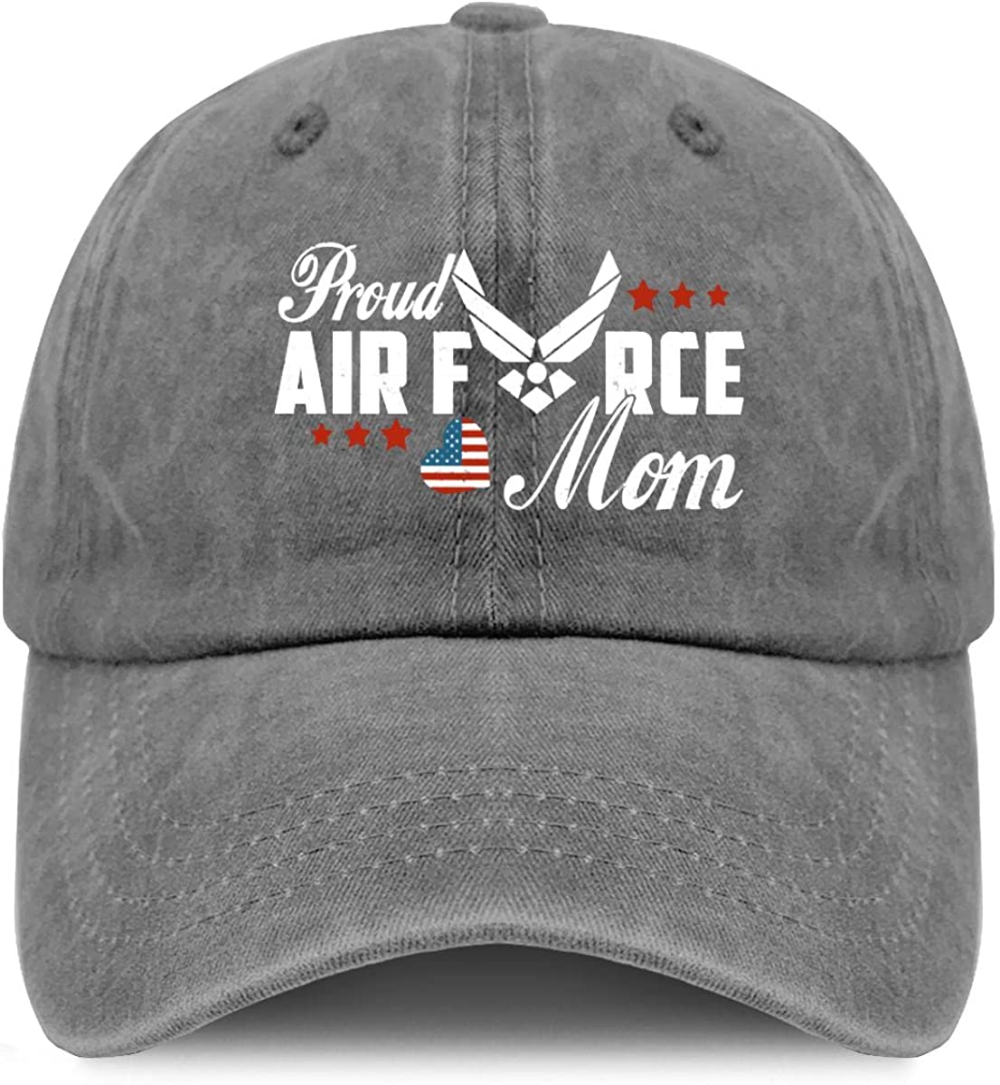 Baseball Cap for Men Fashion Caps Mens Flexfit Proud Mom Air Force Dad Caps Cotton for Fishing Pigment Gray