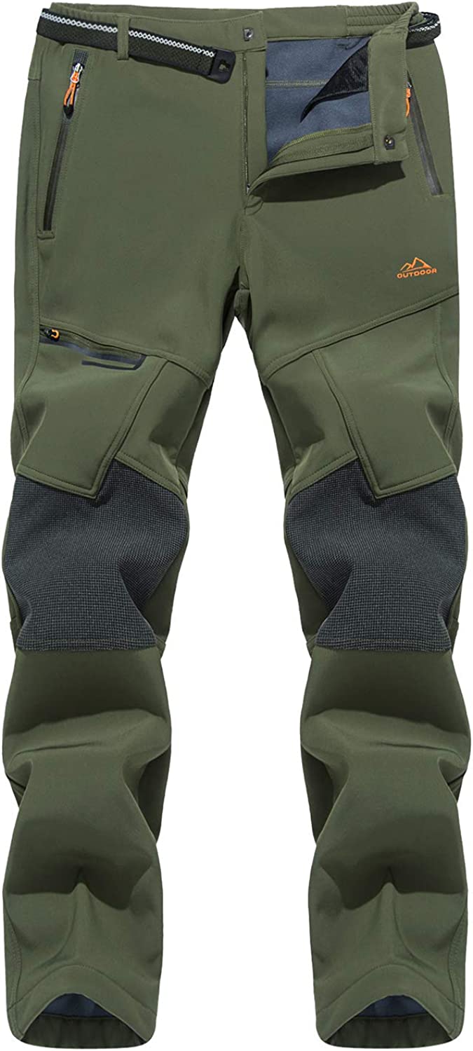 TACVASEN Fleece Trousers for Men Winter Lined Trousers Outdoor Camping Hiking  Trousers Army Military Tactical Trousers, Thick - Army Green, 30 :  : Fashion
