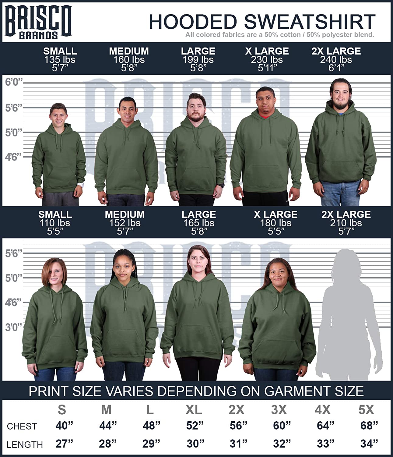 Brisco Brands US Army Pride United States Military Hoodie Sweatshirt Women Men Military Green / Medium