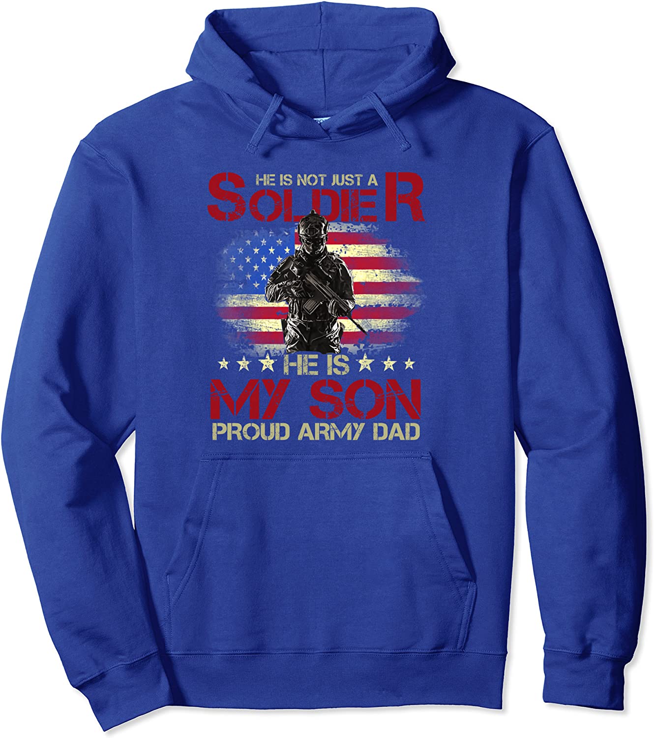 Solider Rags US Soldier Proud Army Dad American Flag Patriot Father's Day Pullover ...