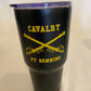 30 Oz. FT. BENNING CAVALRY- HOOAHWEAR travel cup-Matte Black/ Gold - Ranger Rags