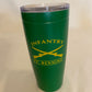 20 Oz. FT. BENNING INFANTRY- HOOAHWEAR travel cup-Matte Green/ Gold - Ranger Rags